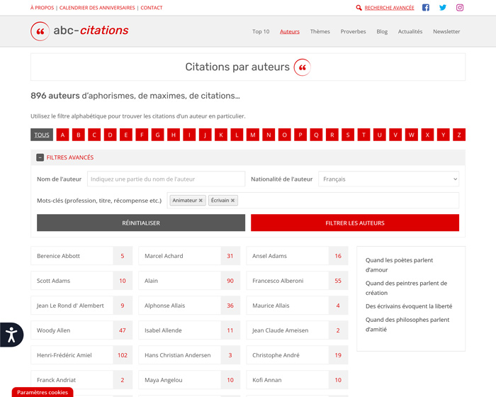 Capture d'écran de abc-citations