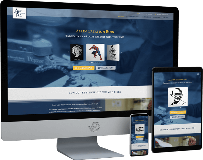 Capture d'écran du site internet Alain Creation Bois
