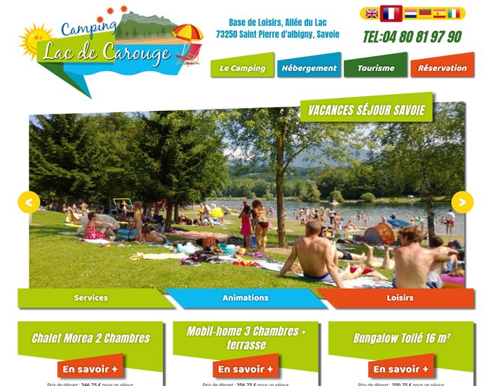Création de site web : Camping du Lac de Carouge