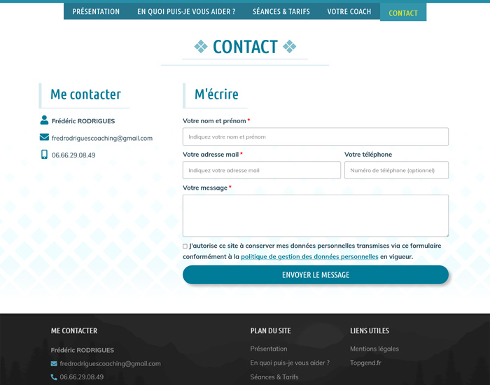 Capture d'écran du site internet de Frédéric RODRIGUES