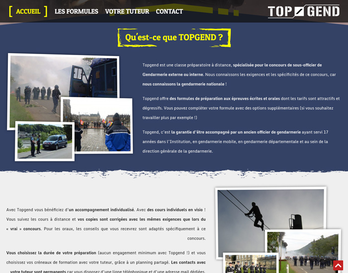 Capture d'écran du site internet TopGend