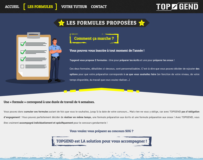 Capture d'écran du site internet TopGend