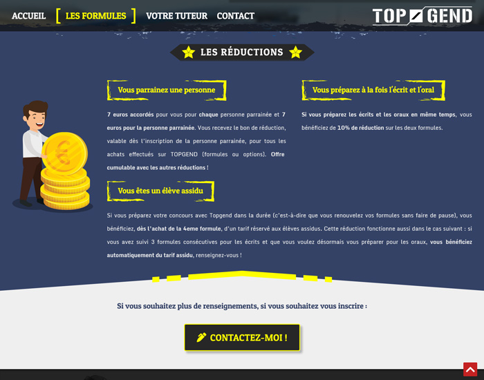 Capture d'écran du site internet TopGend